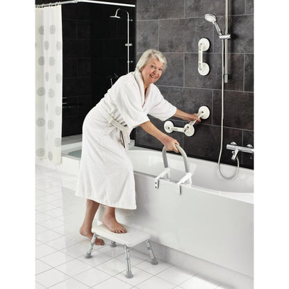 RIDDER Angled Suction Grab Bar Premium White