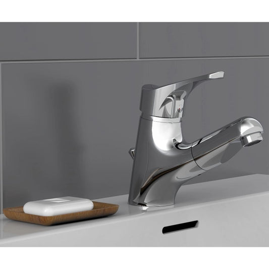 SCHÜTTE Basin Mixer with Pull-Out Spray ATTICA Chrome