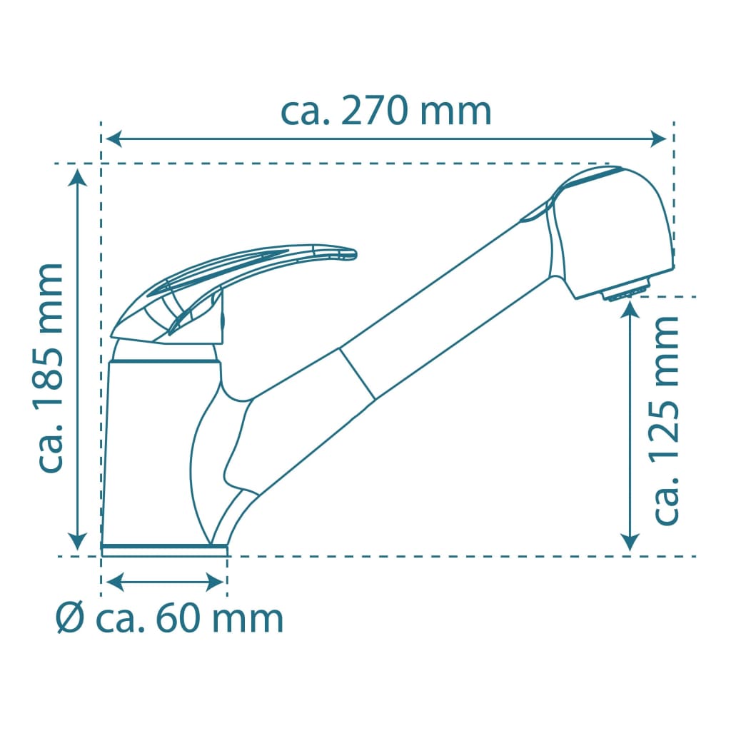 SCHÜTTE Sink Mixer with Pull-out Spray ALBATROS Chrome - Bend