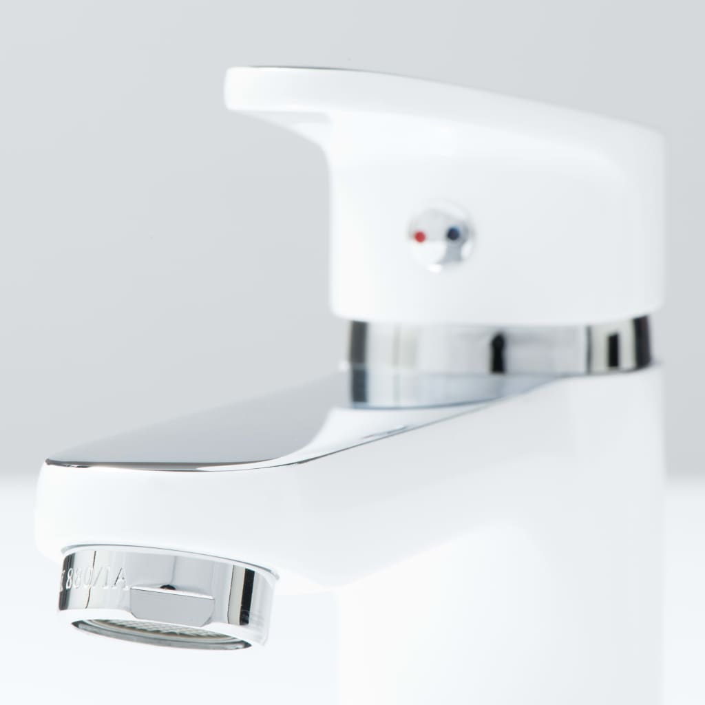 SCHÜTTE Basin Mixer Tap ALASKA White and Chrome - Bend