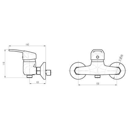 SCHÜTTE Shower Mixer BATONI Chrome