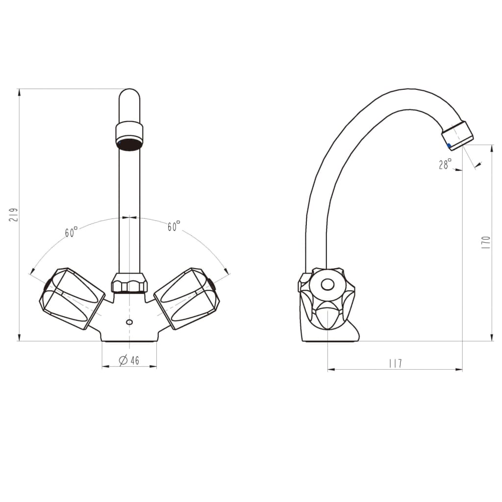 SCHÜTTE 2-Handle Basin Mixer SAVINO Chrome