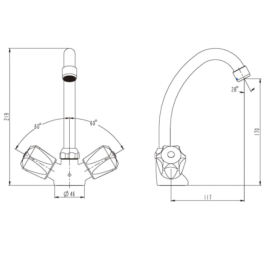 SCHÜTTE 2-Handle Basin Mixer SAVINO Chrome