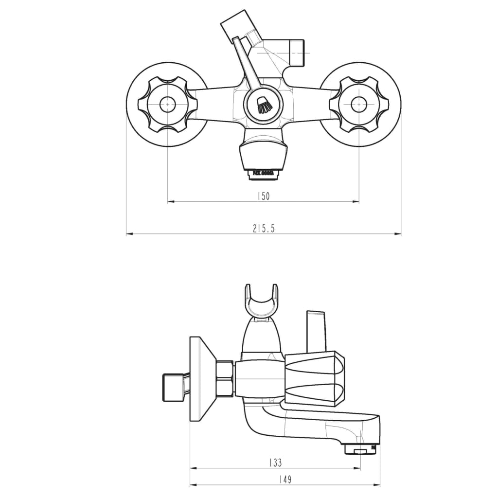 SCHÜTTE 2-Handle Bath Mixer SAVINO Chrome