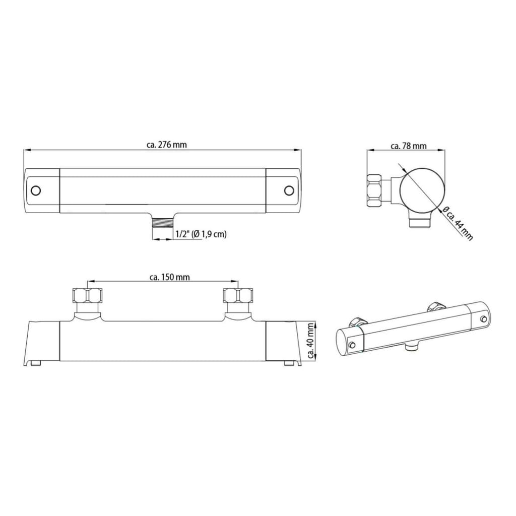 SCHÜTTE Thermostatic Shower Mixer VITA Chrome