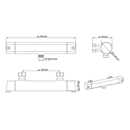 SCHÜTTE Thermostatic Shower Mixer VITA Chrome