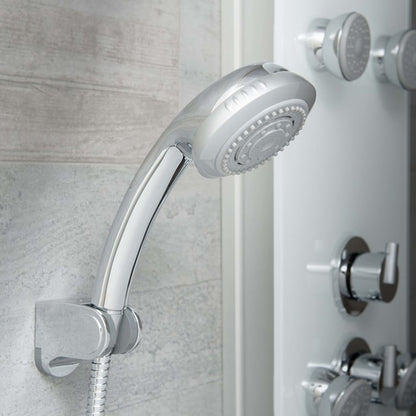 SCHÜTTE Glass Shower Panel with Thermostatic Mixer LANZAROTE White