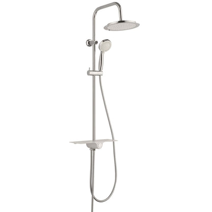 AQUASTAR Chrome-White Shower Set with Storage Tray