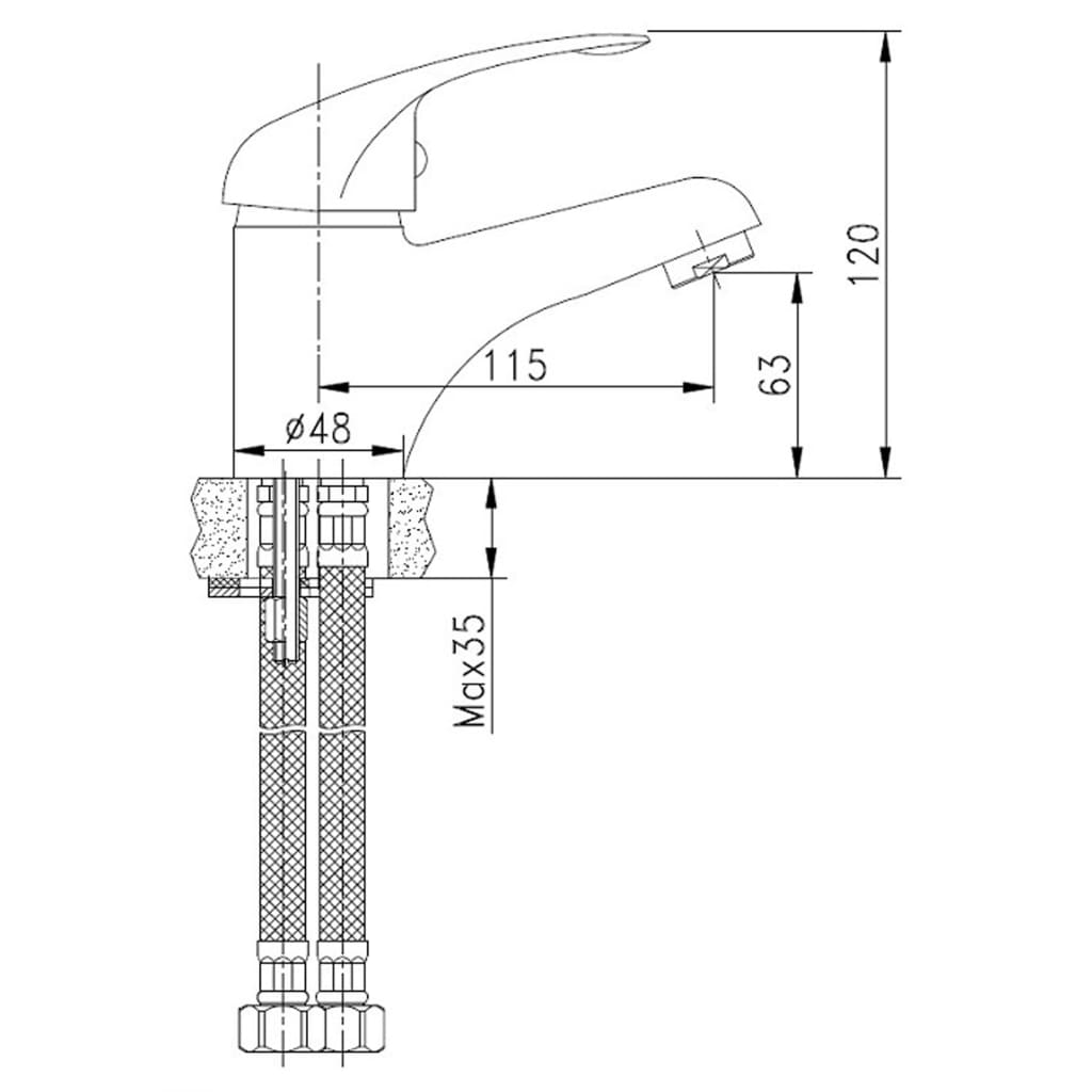 SCHÜTTE Basin Mixer Low Pressure MAGNA Chrome - Bend