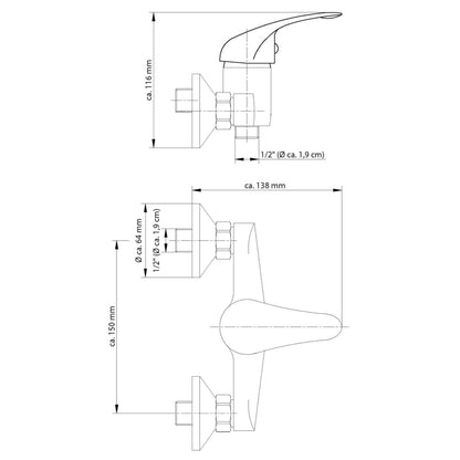 SCHÜTTE Shower Mixer MAGNA Chrome