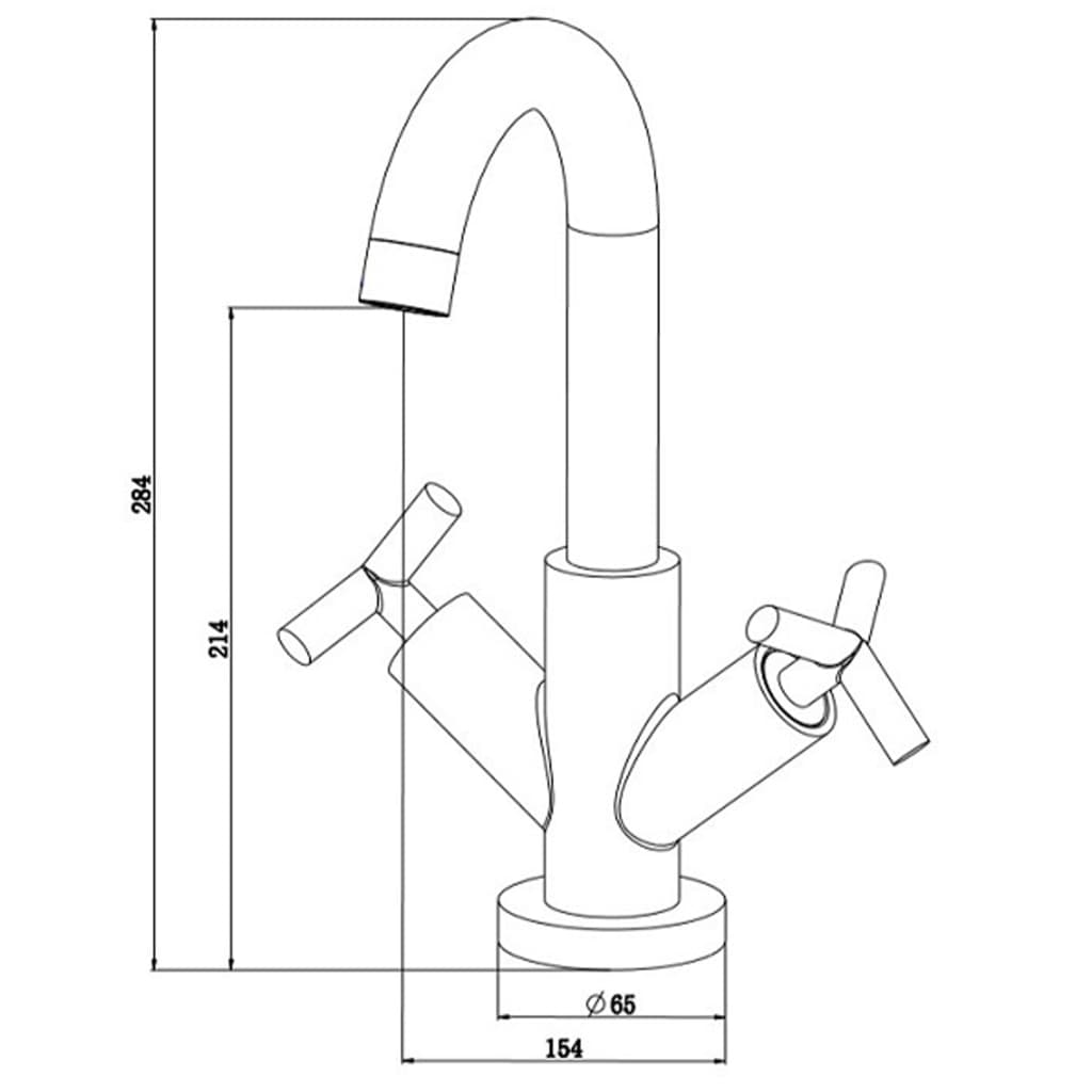 SCHÜTTE 2-Handle Basin Mixer ELIOT Chrome - Bend