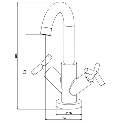 SCHÜTTE 2-Handle Basin Mixer ELIOT Chrome - Bend