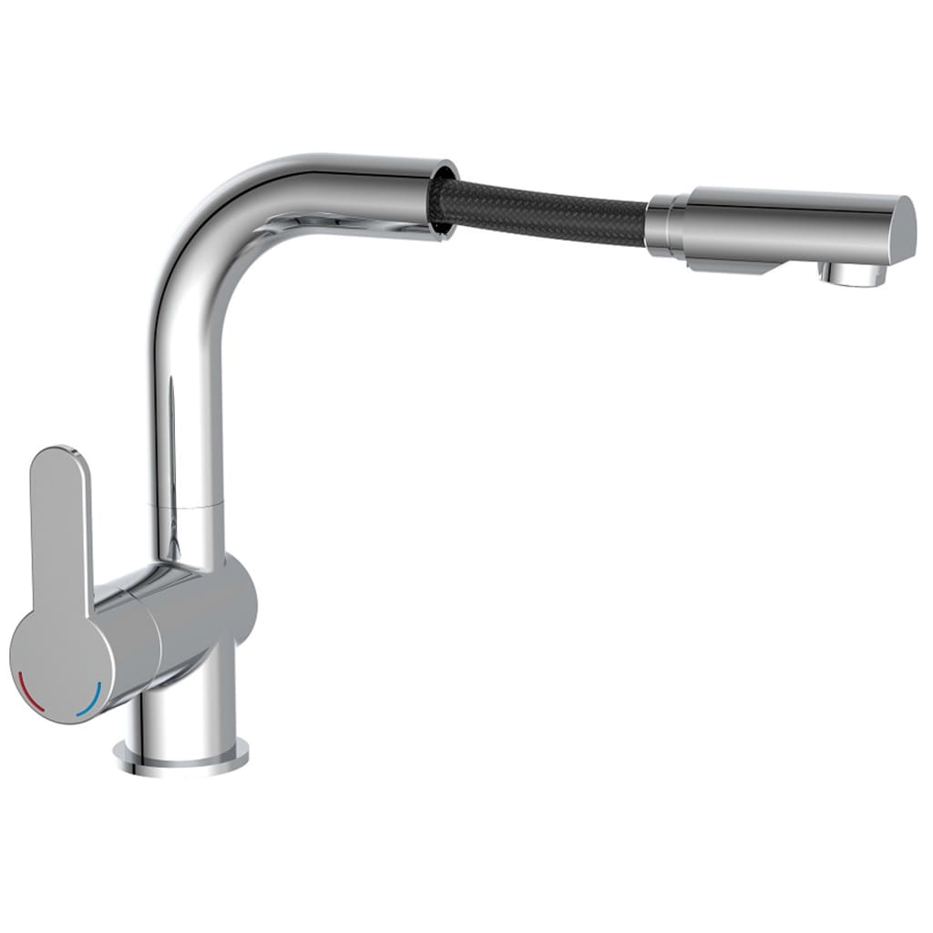 SCHÜTTE Basin Mixer with Pull-Out Spray LONDON Chrome - Bend