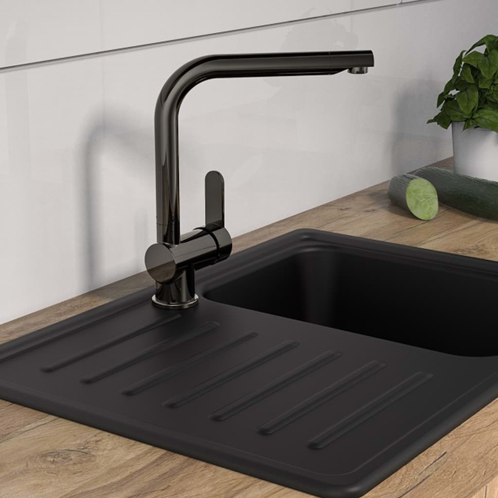 SCHÜTTE Sink Mixer with High Spout RIO High Gloss Graphite - Bend