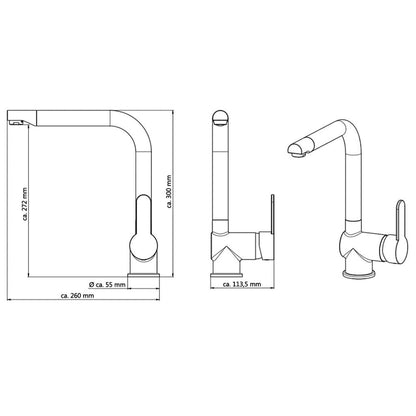 SCHÜTTE Sink Mixer with High Spout RIO High Gloss Graphite - Bend