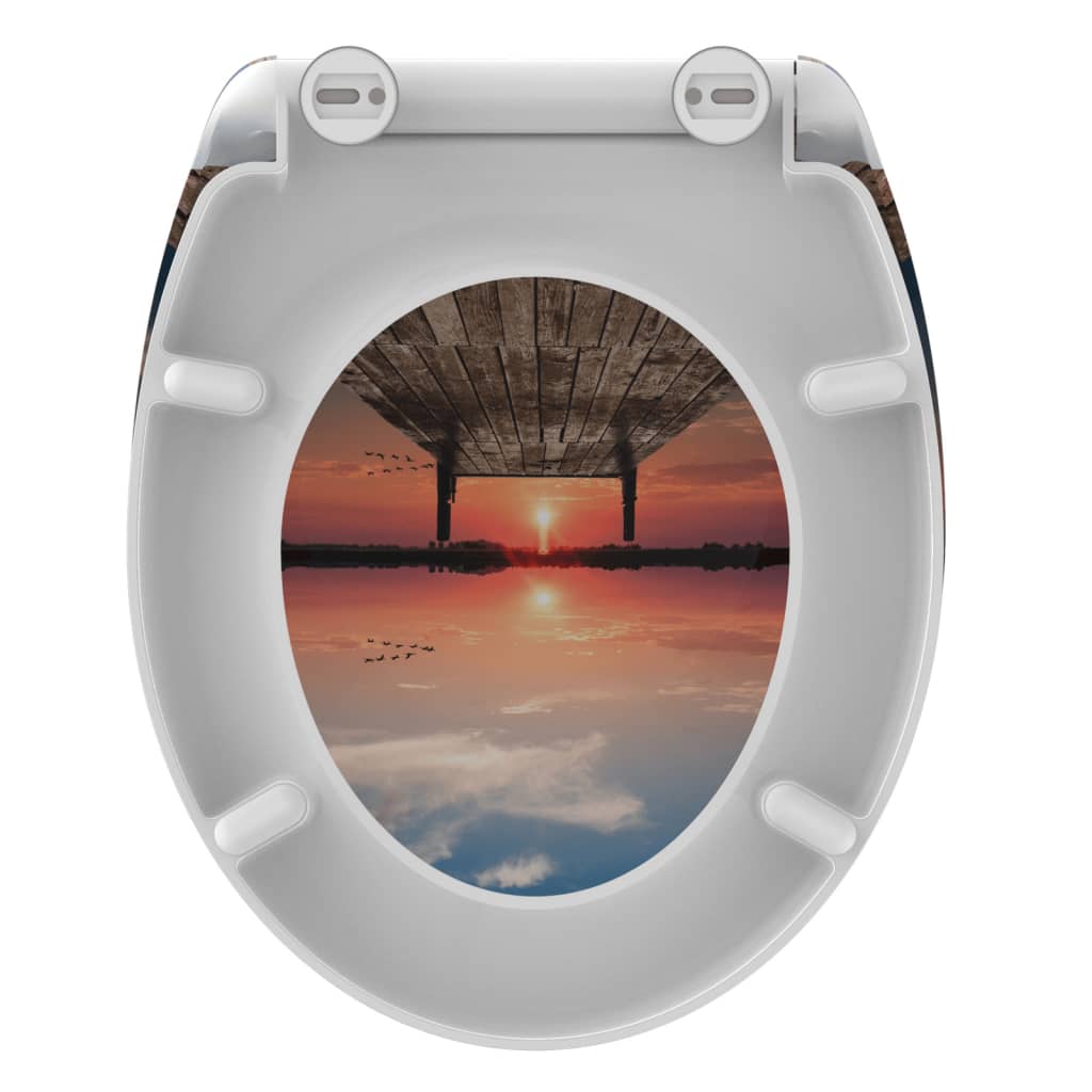 SCHÜTTE Toilet Seat with Soft-Close Quick Release SUNSET SKY