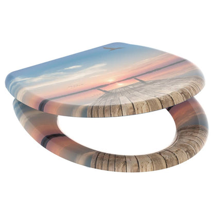 SCHÜTTE Toilet Seat with Soft-Close Quick Release SUNSET SKY