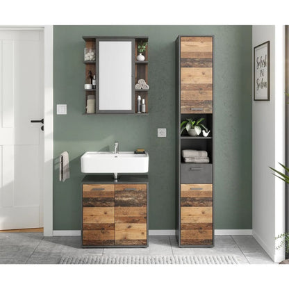 FMD Bathroom Sink Cabinet with 2 Doors Matera Old Style Dark - Bend