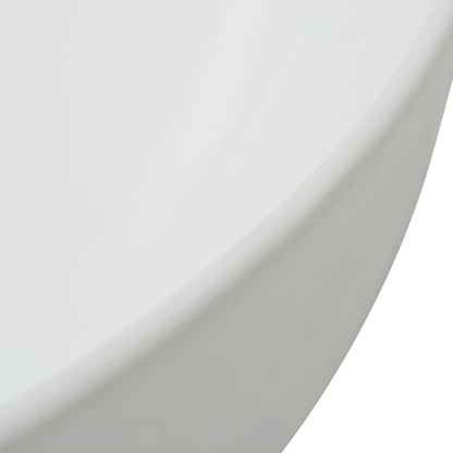 Round Ceramic Basin, White