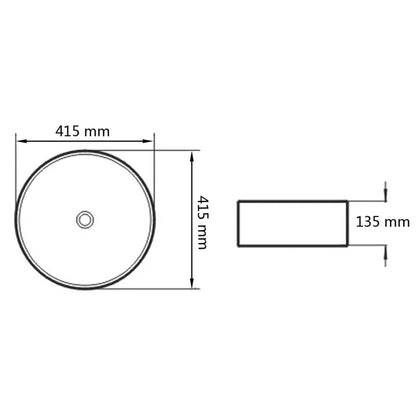 Round Ceramic Basin, White