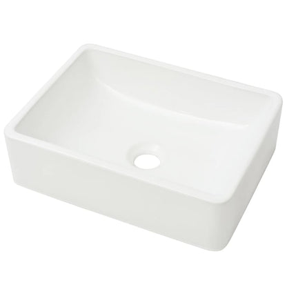 Ceramic Wash Basin in White - Bend