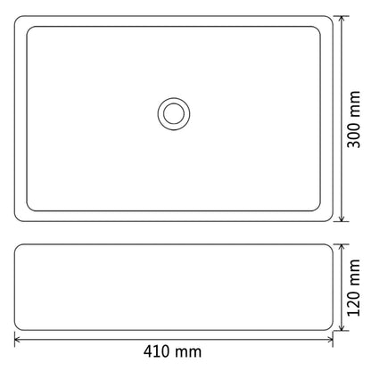 Ceramic Wash Basin in White - Bend