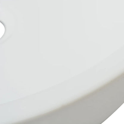 Round Ceramic Basin, White