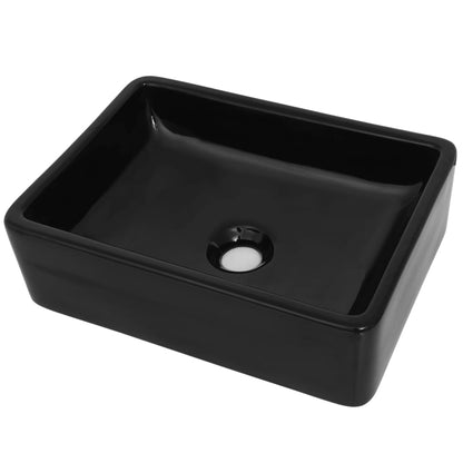 Black Ceramic Rectangular Basin for Modern Bathrooms - Bend