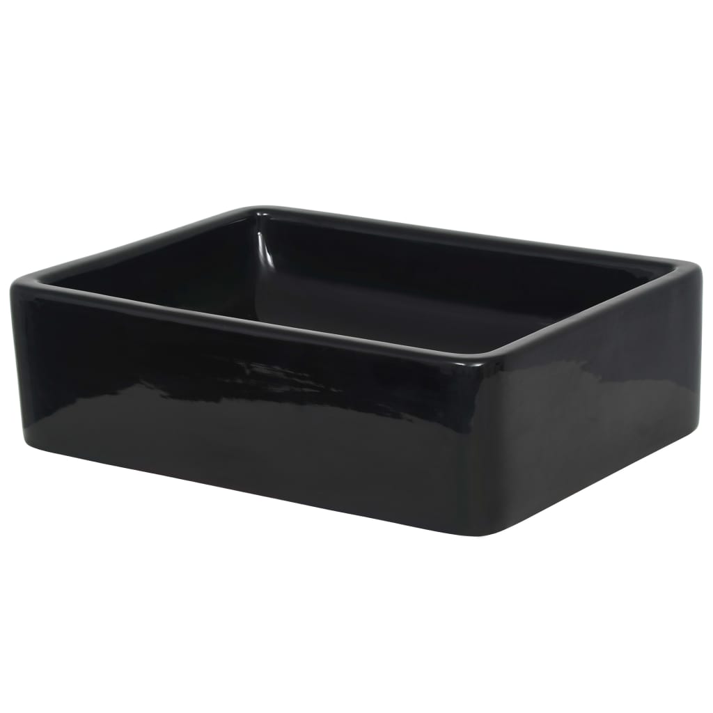 Black Ceramic Rectangular Basin for Modern Bathrooms - Bend