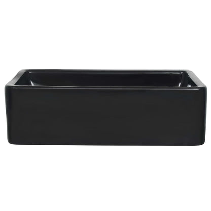 Black Ceramic Rectangular Basin for Modern Bathrooms - Bend