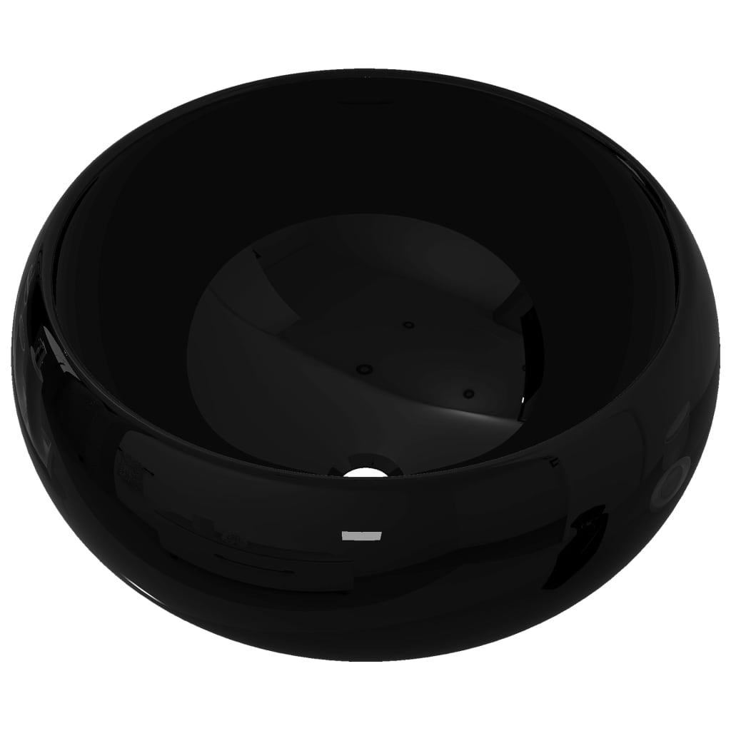 Black Ceramic Round Basin for Stylish Bathrooms - Bend