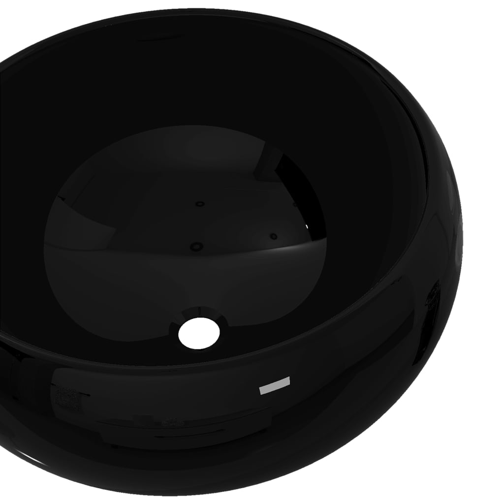 Black Ceramic Round Basin for Stylish Bathrooms - Bend