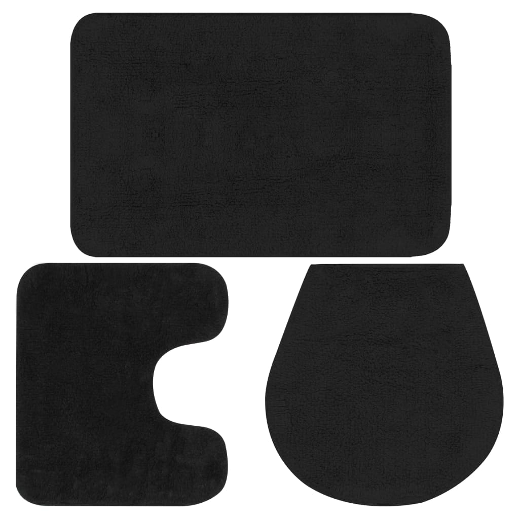 Bathroom Mat Set Fabric - 2 or 3 Pieces in Various Colors - Bend