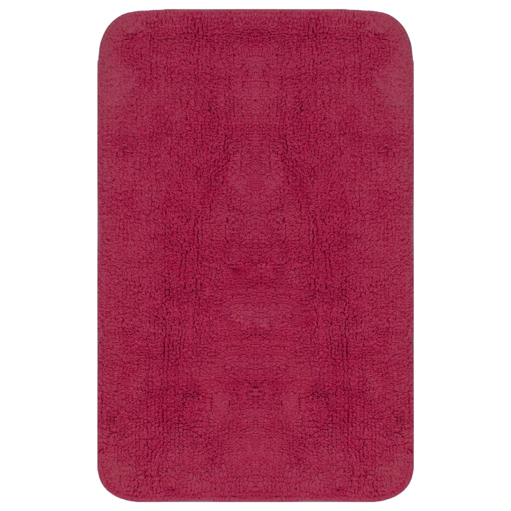 Bathroom Mat Set 3 Pieces Fabric Fuchsia - Bend