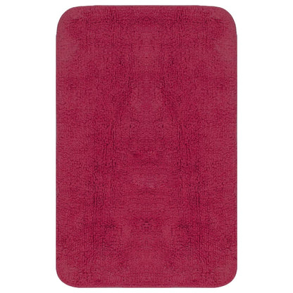 Bathroom Mat Set 3 Pieces Fabric Fuchsia - Bend