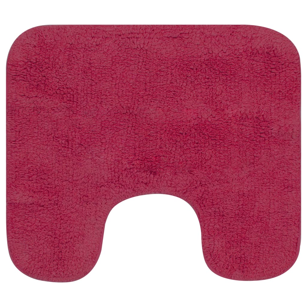 Bathroom Mat Set 3 Pieces Fabric Fuchsia - Bend