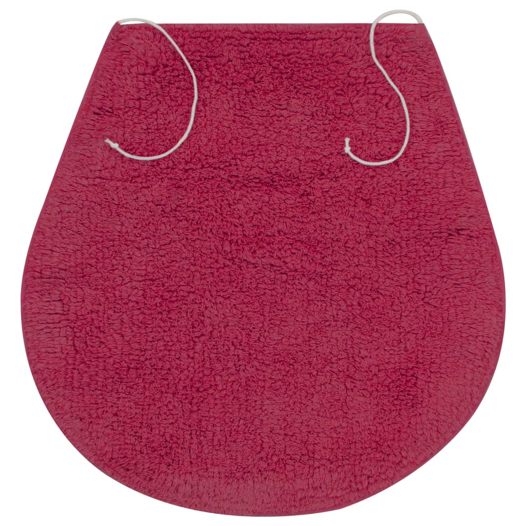 Bathroom Mat Set 3 Pieces Fabric Fuchsia - Bend