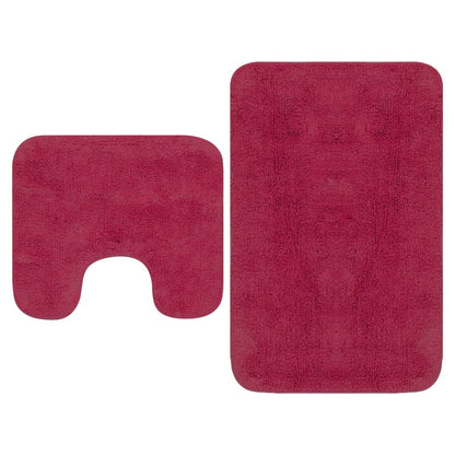 Bathroom Mat Set Fabric - 2 or 3 Pieces in Various Colors - Bend