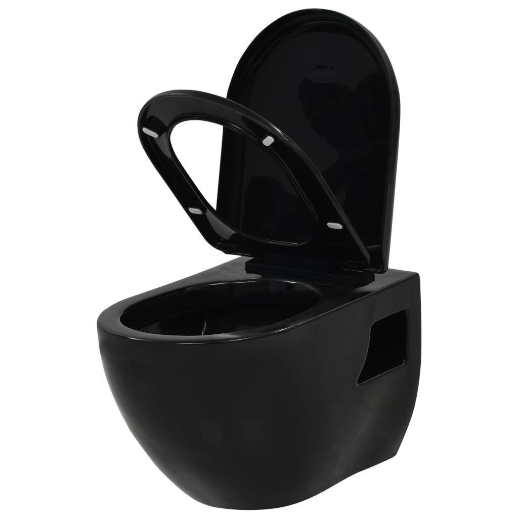 Wall-Hung Toilet Ceramic Black