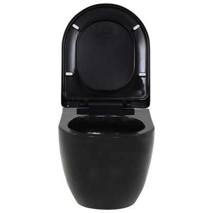 Wall-Hung Toilet Ceramic Black