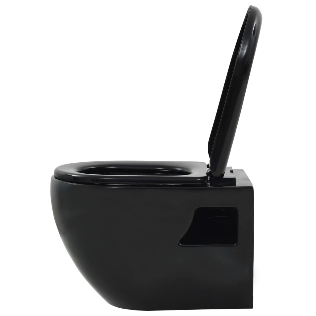 Wall-Hung Toilet Ceramic Black