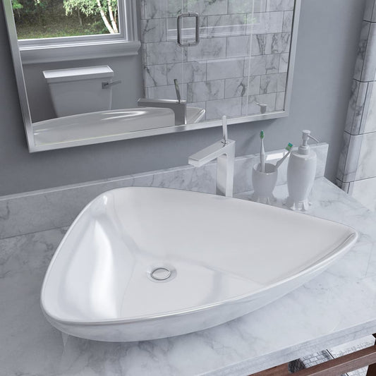 White Triangle Ceramic Basin