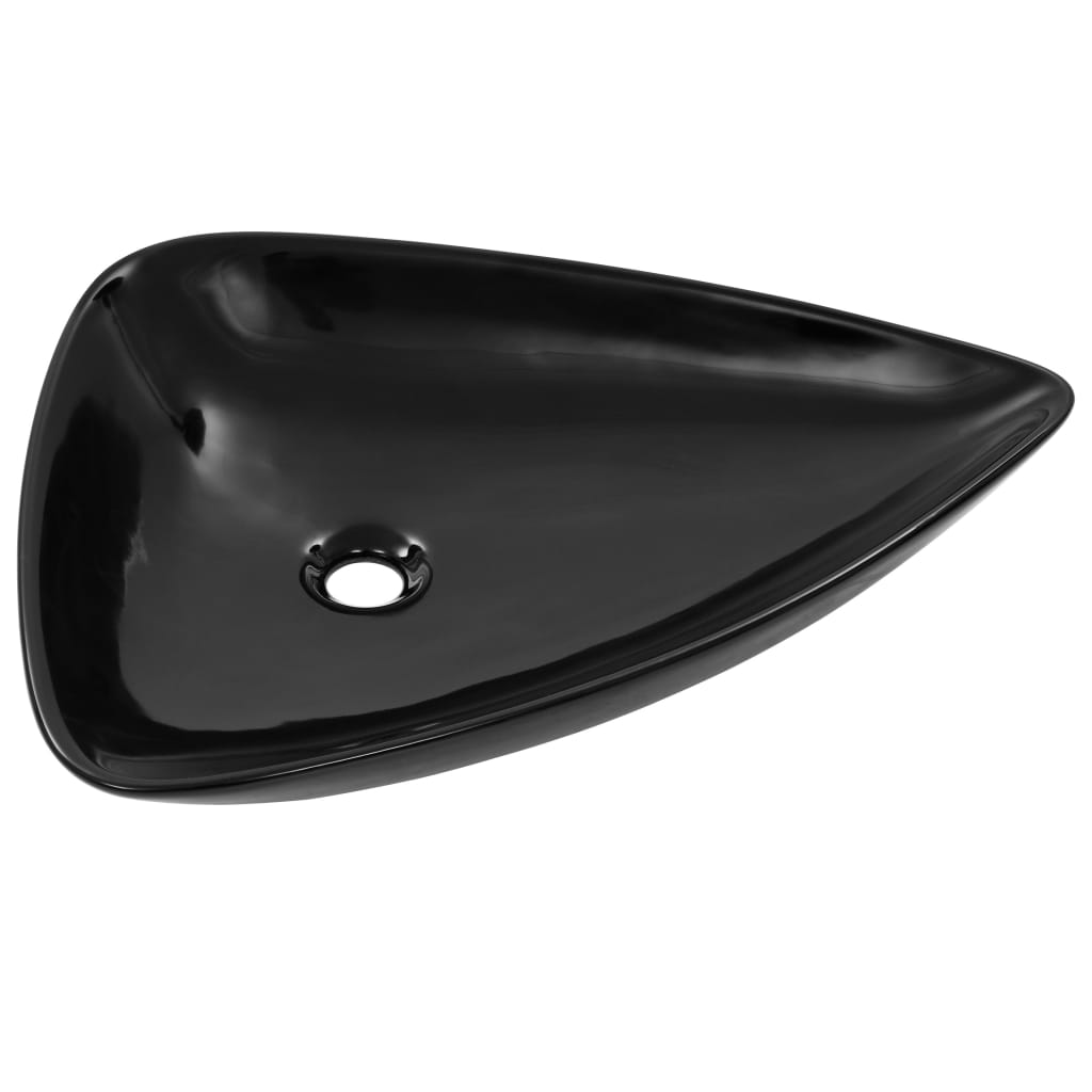 Black Triangle Ceramic Washbasin - Bend