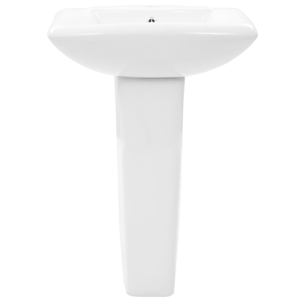 Freestanding Basin with Pedestal Ceramic White 580x470x200 mm - Bend