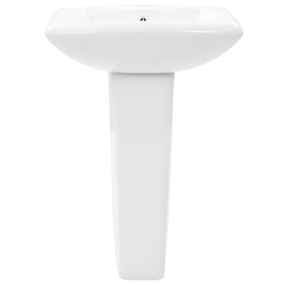 Freestanding Basin with Pedestal Ceramic White 580x470x200 mm - Bend