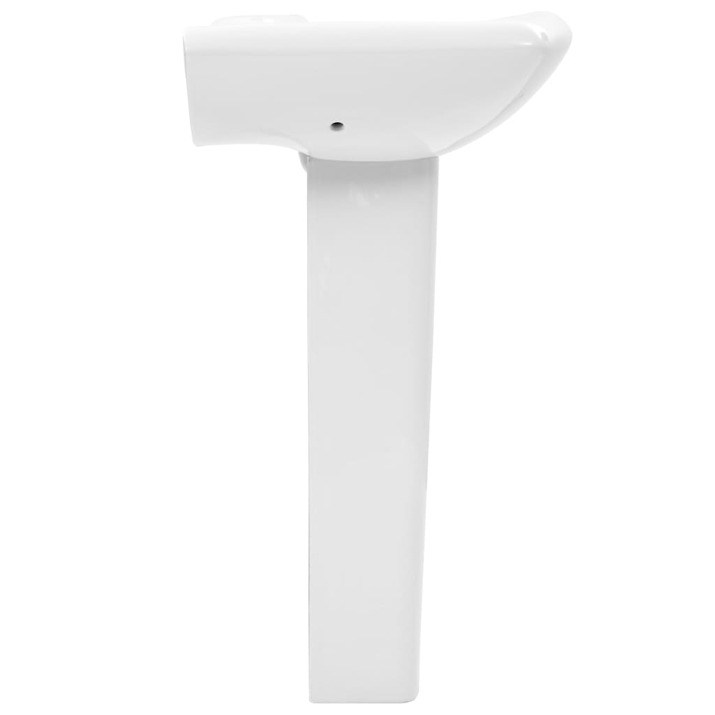 Freestanding Basin with Pedestal Ceramic White 580x470x200 mm - Bend