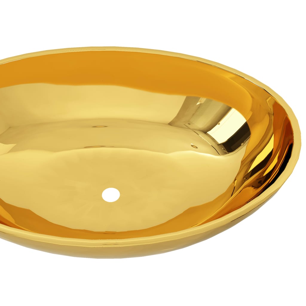 Wash Basin 40x33x13.5 cm Ceramic Gold - Bend