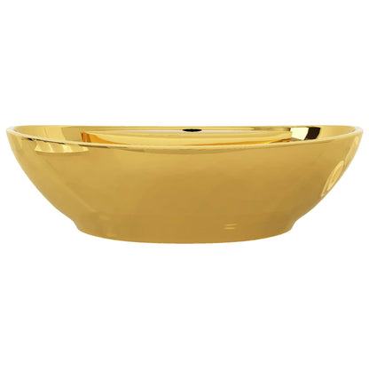 Wash Basin with Overflow 58.5x39x21 cm Ceramic Gold