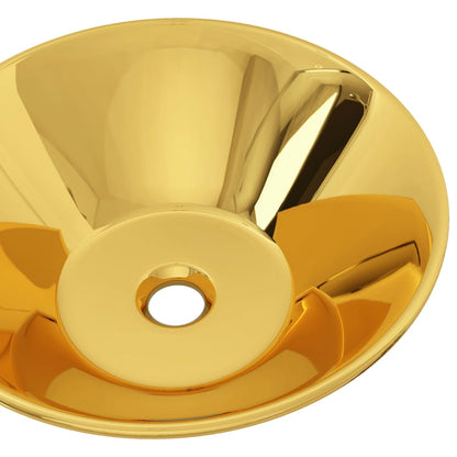 Wash Basin 42x14 cm Ceramic Gold - Bend