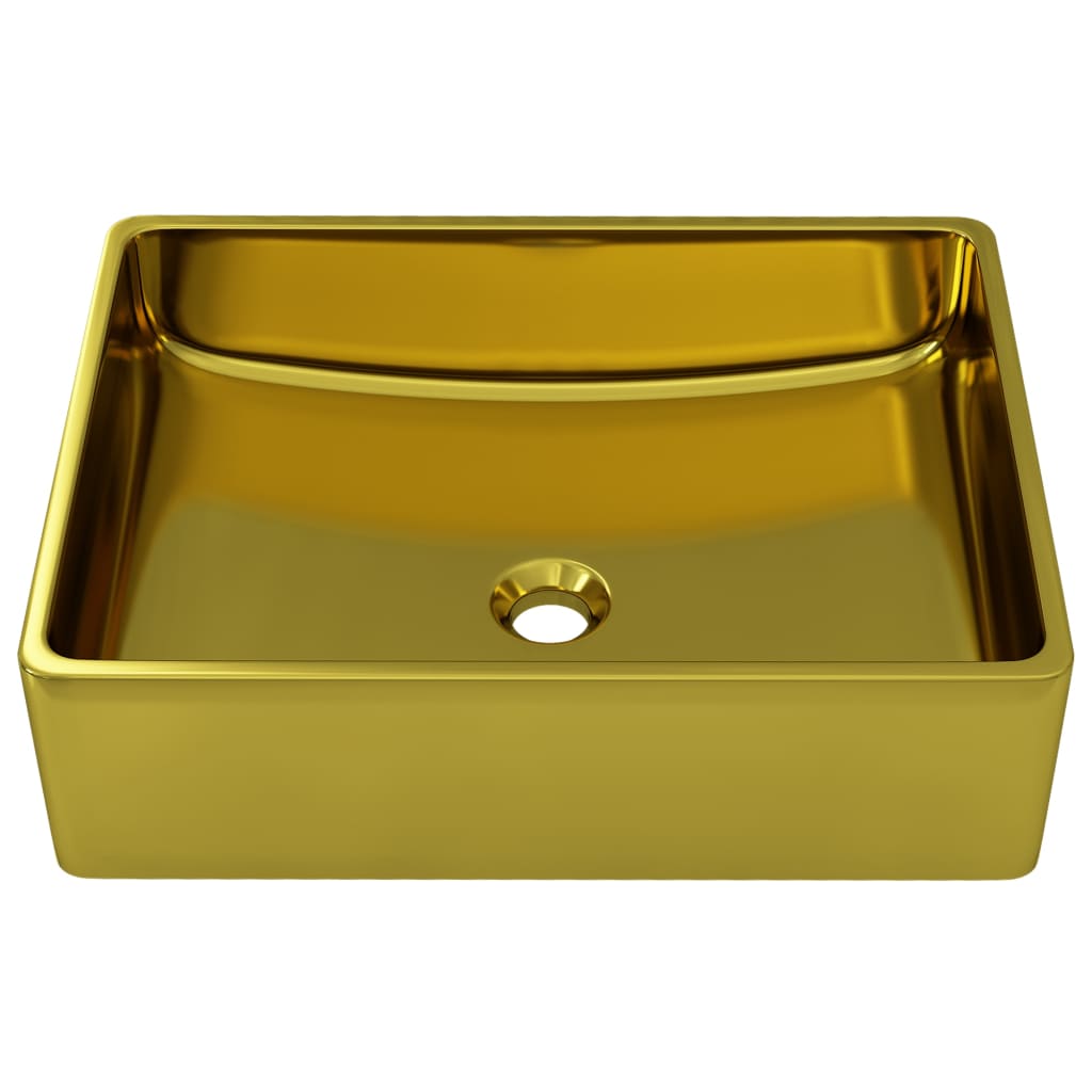 Wash Basin 41x30x12 cm Ceramic Gold - Bend